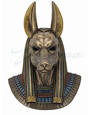 Bronze Finished Anubis Egyptian God Bust Wall Plaque 14