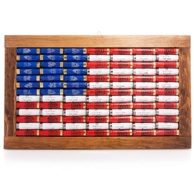 Genuine Once Fired 12 Gauge Shot Gun Shell Casing American Flag Wall Art